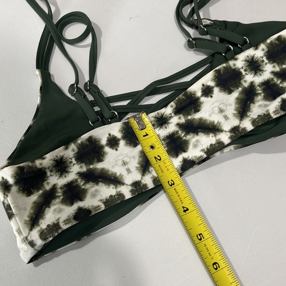 Women’s swimsuit Green Tie Dye High Rise Bikini Set completely reversible - Picture 12 of 16